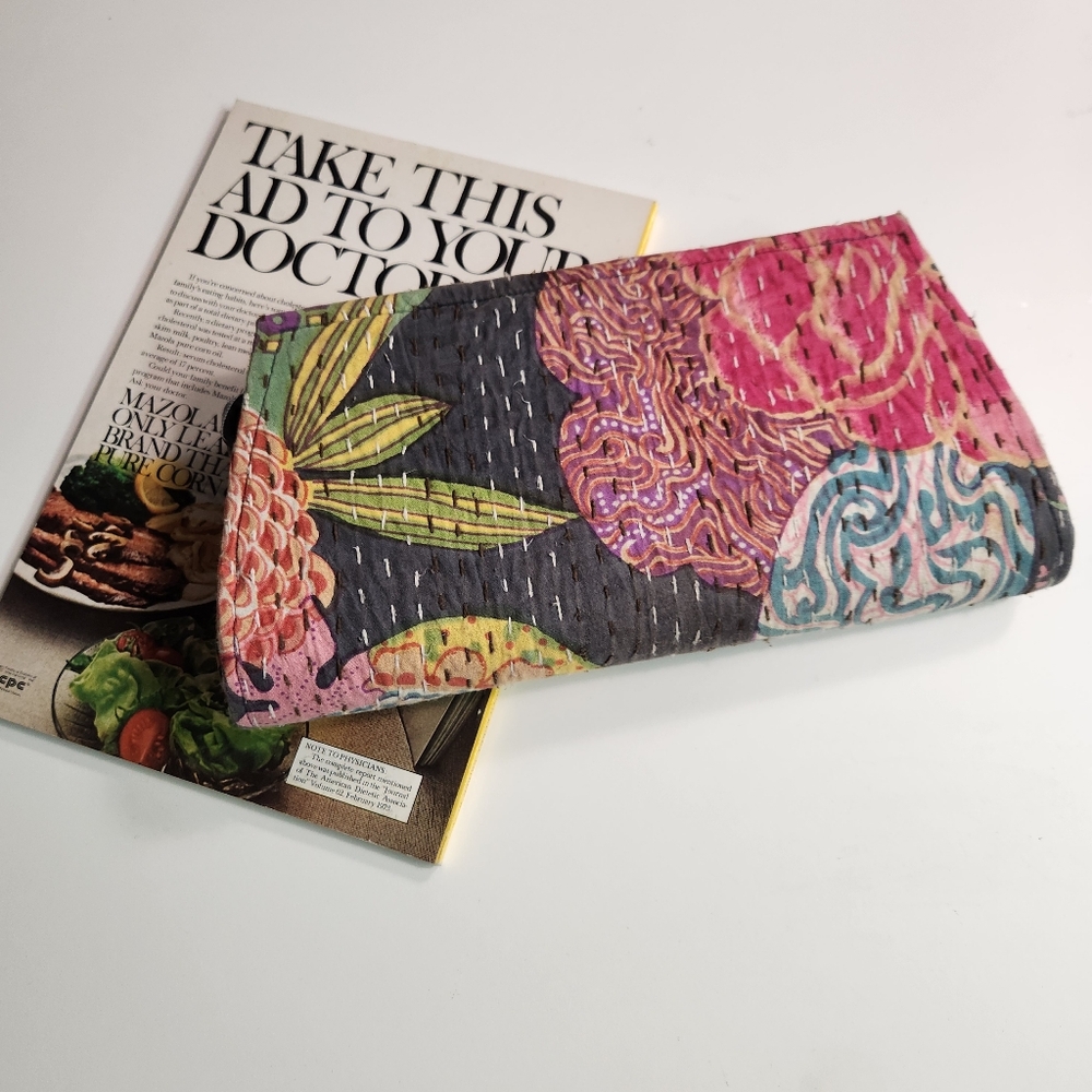 VTG-Floral Print Quilt Handbag
